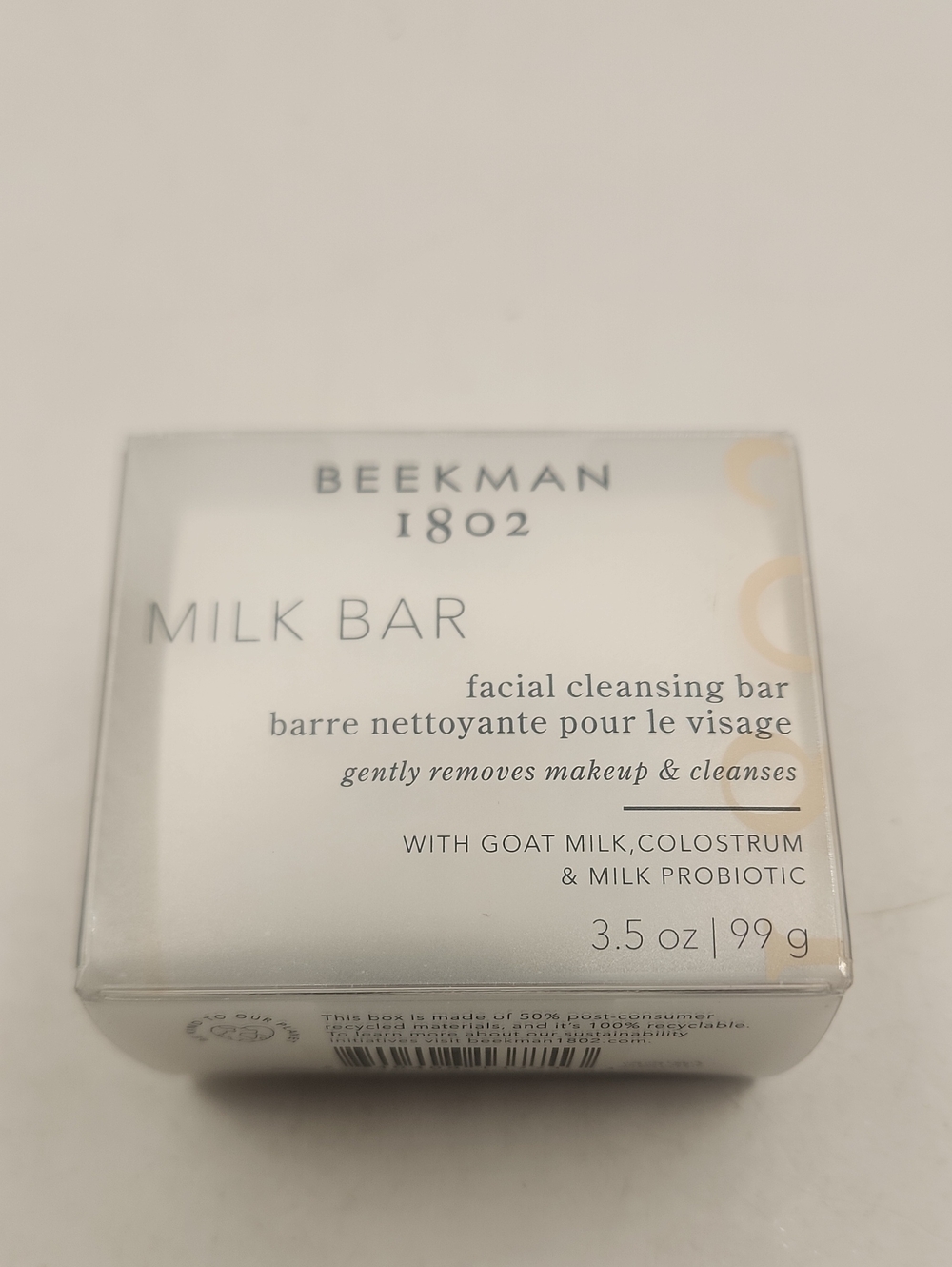 NWT Beekman 1802 Milk Bar Facial Cleansing Bar 3.5 oz / 99 g Full Size